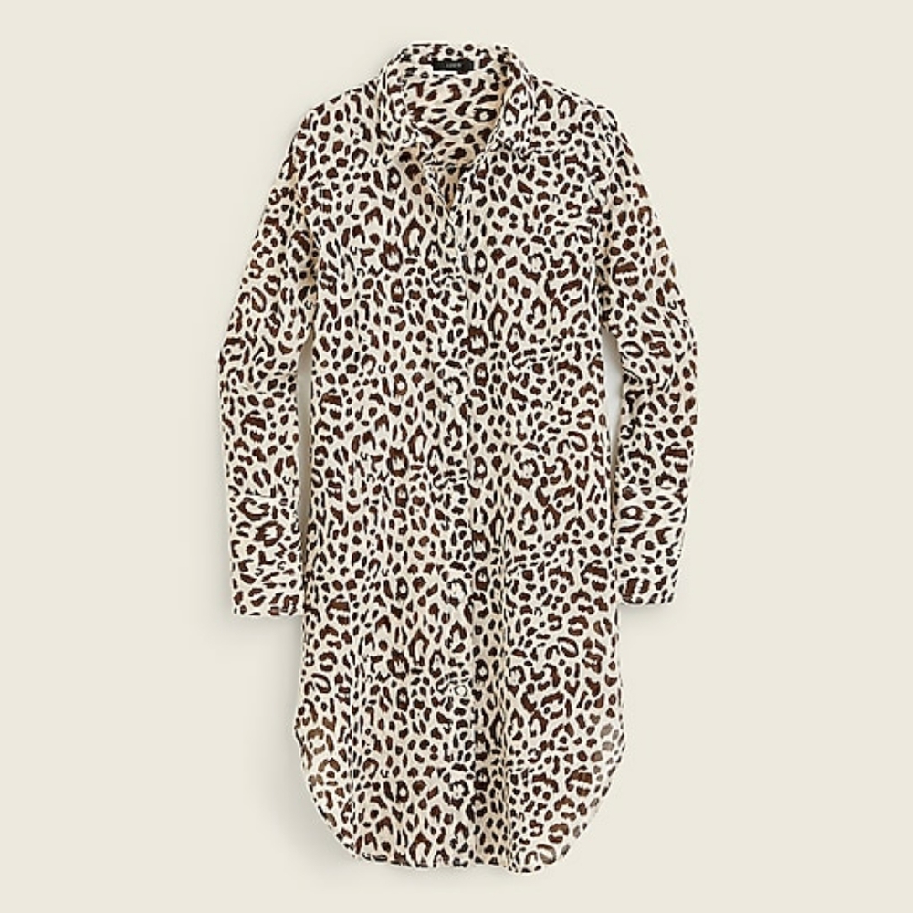 NWOT J. Crew Beach cover-up in leopard